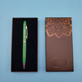 Mandala Desenli Kutulu Yeşil Touchpen Tükenmez Kalem
