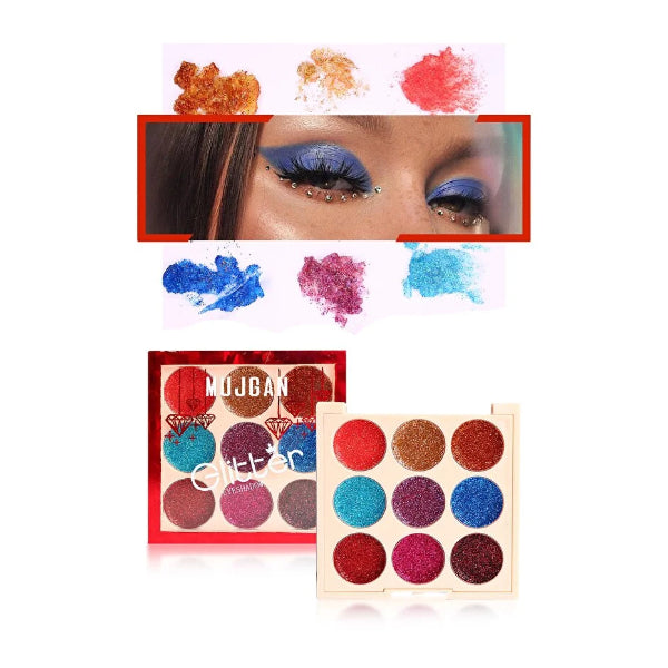 9 Renk Glitter Diamond Far Paleti - 2'li Set