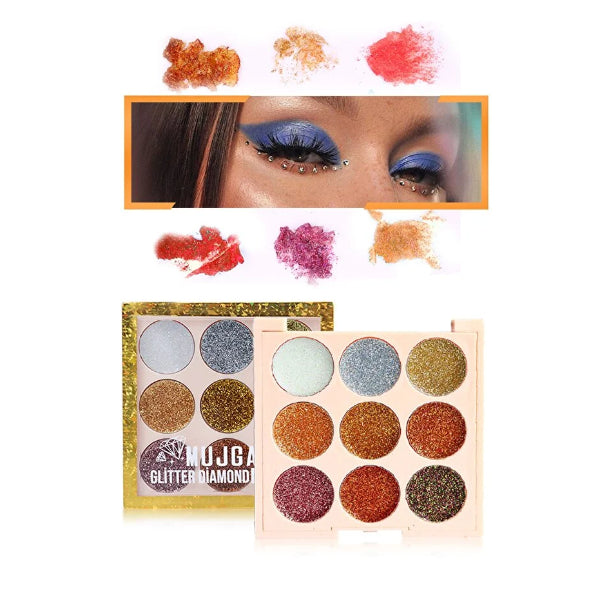9 Renk Glitter Diamond Far Paleti - 2'li Set
