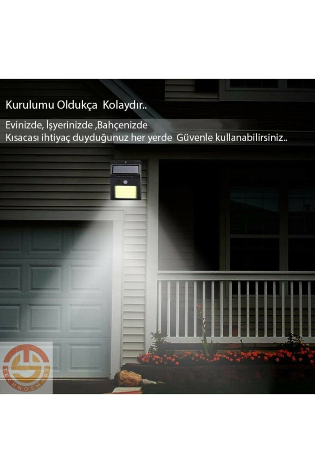 Hareket Sensörlü Solar 48 Led Bahçe Lambası