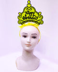 Happy Birthday Neon Sarı Taç