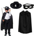 Zorro Pelerin Şapkası ve Maske Seti Çocuk Boy