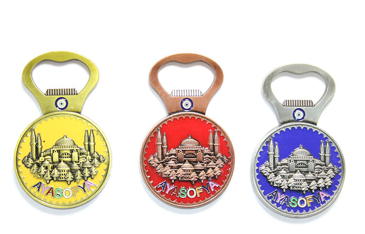 Yöresel Ayasofya Magnet Ve Açacak Yuvarlak Tasarım