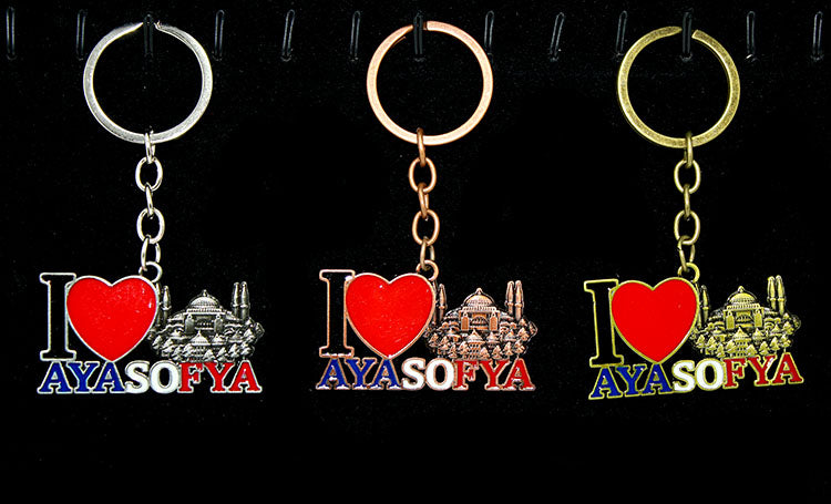 Metal Ayasofya Anahtarlık (I Love Ayasofya)