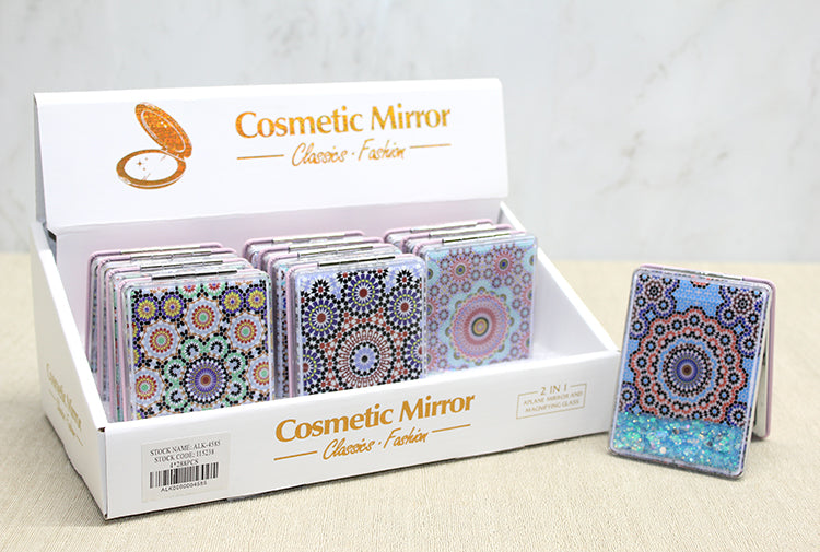 Mandala Desenli Hareketli Sulu El Aynası - Model 1