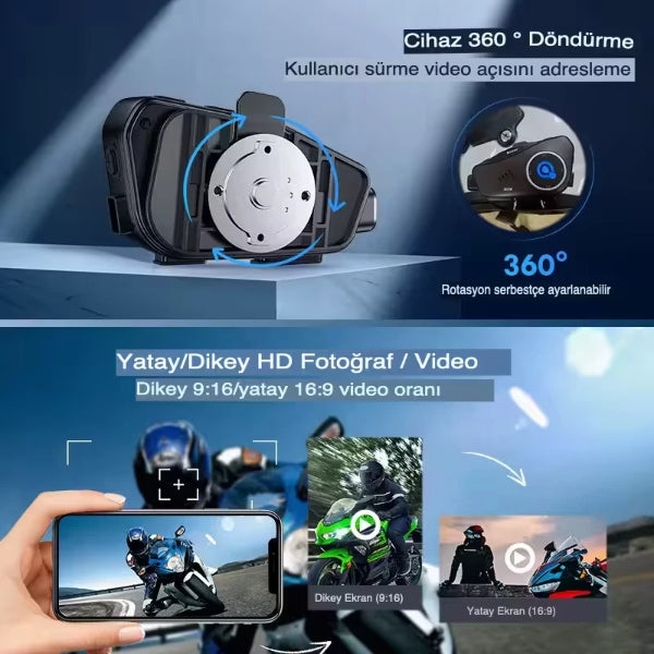 Q28 Kameralı Motosiklet Kask Kulaklığı