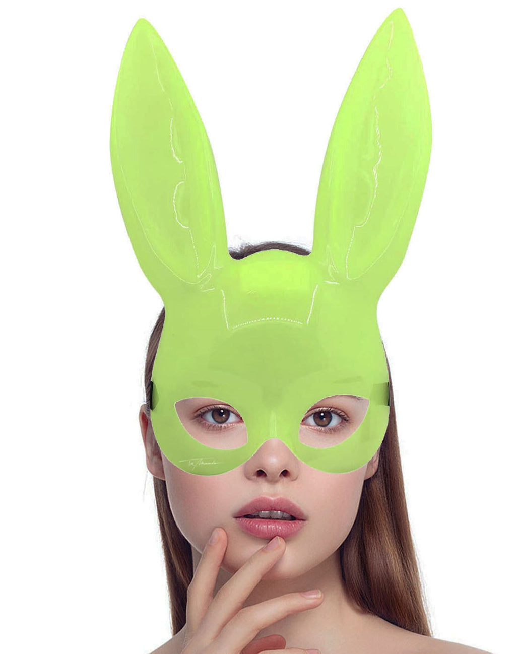 Karanlıkta Yanan Glow Floresan Tavşan Maskesi