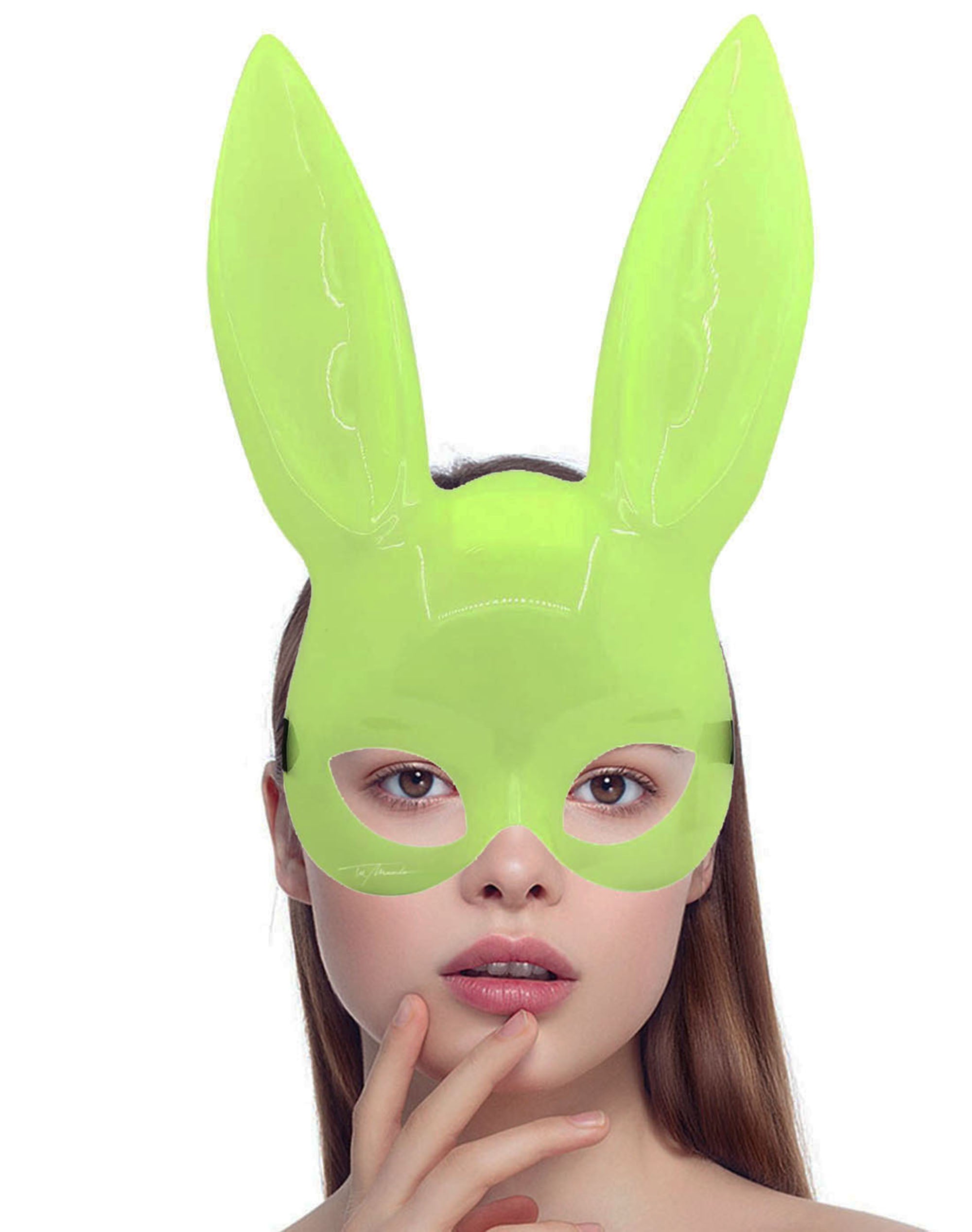 Karanlıkta Yanan Glow Floresan Tavşan Maskesi
