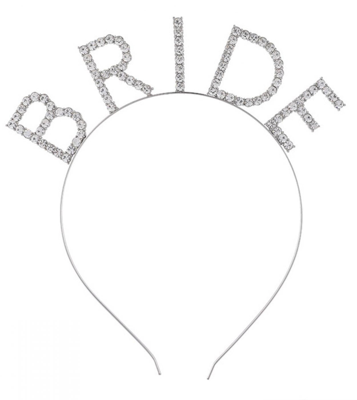 Bekarlığa Veda Kristal Taşlı Gümüş Bride Tacı