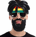Rasta Peruklu Bob Marley Parti Gözlüğü