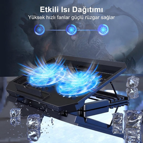 Ayarlanabilir Yükseklik Kademeli Laptop Soğutucu Fan